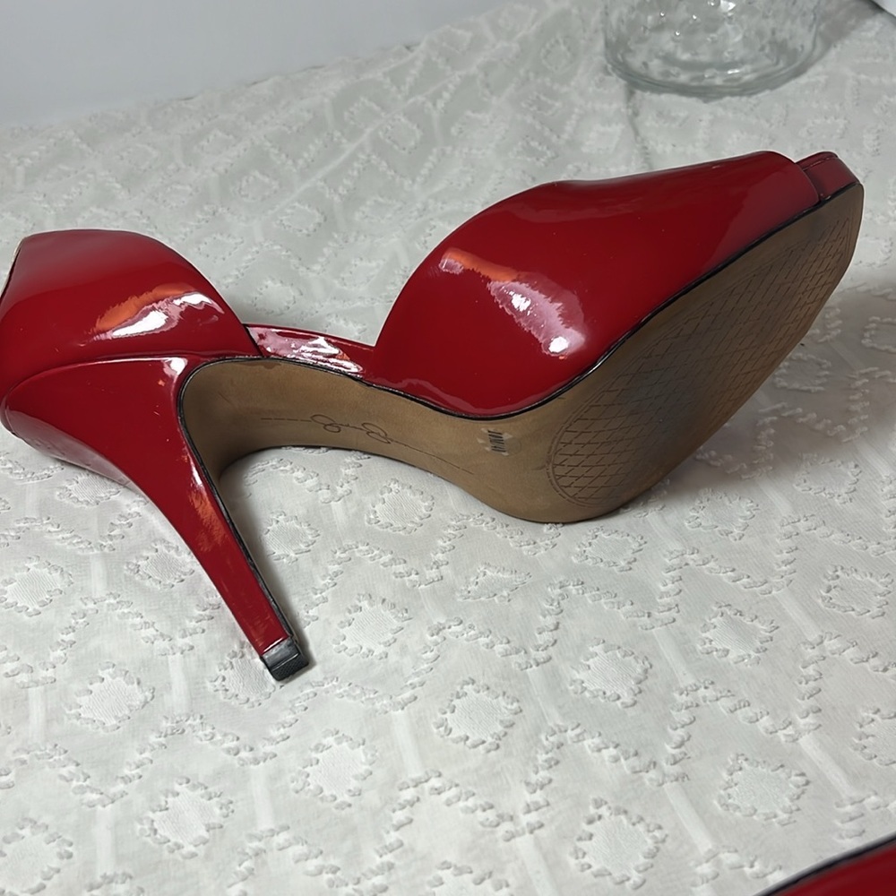 Jessica Simpson Red Heels Women Size 10 Shoes - Picture 6 of 9